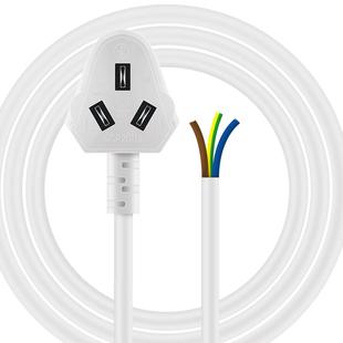 英特曼三芯电线一体插头带线插板插座插排线三脚电源线裸尾延长线