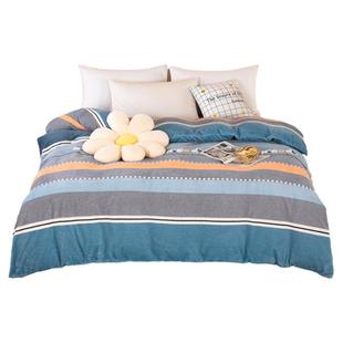 冬季牛奶绒床上四件套秋冬季法兰绒加厚双面绒床单被套珊瑚绒毛