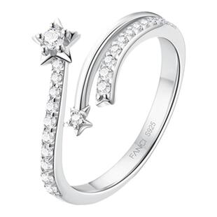 Fanci范琦幸运星系列彗星戒指女单戒指925银送女生送男生礼物