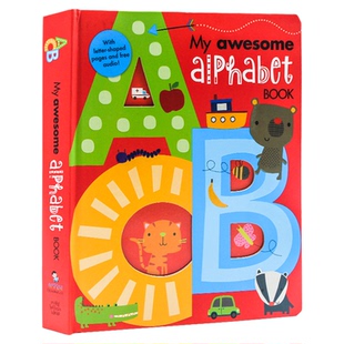 英文原版童书绘本My Awesome Alphabet Book 儿童启蒙26个字母单词纸板书 2-6岁孩子英语启蒙 数字书系列 创意异型