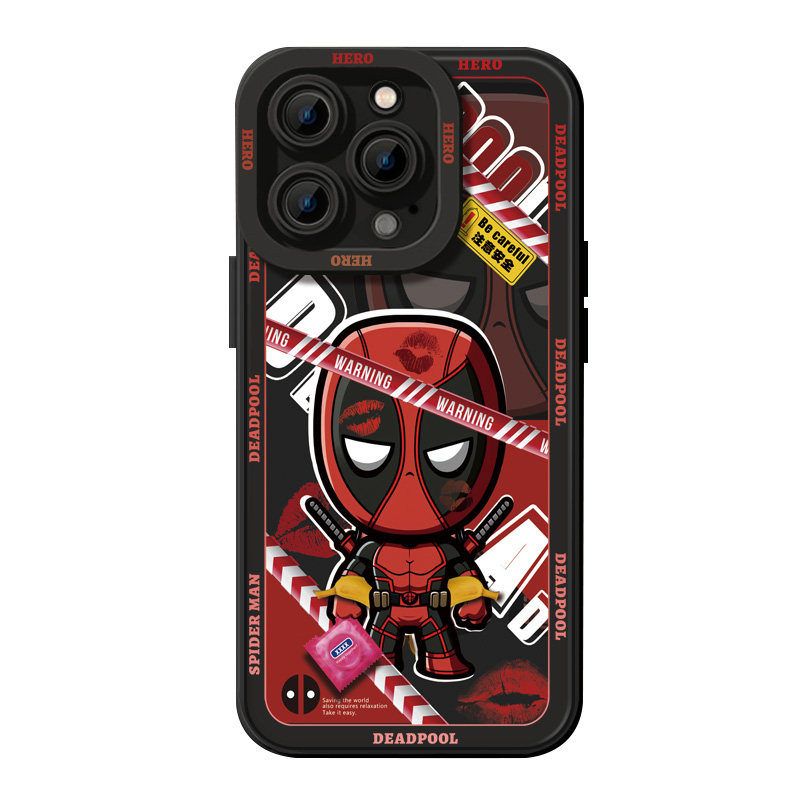 红唇死侍苹果15pro手机壳iPhone13新款12超级英雄11卡通x液态硅胶xs全包防摔xr男14promax的保护套