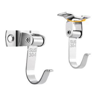 不锈钢挂钩墙上打孔挂衣钩强力承重衣帽钩天花板吊顶活动旋转钩子