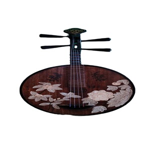 乐器月琴彩绘装饰道具红木京剧阮新中式真正弹拨摆件复古纯手绘琴