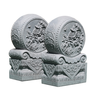 誉峰石雕门墩抱鼓石一对天然大理石中式青石仿古门口摆件精品包邮