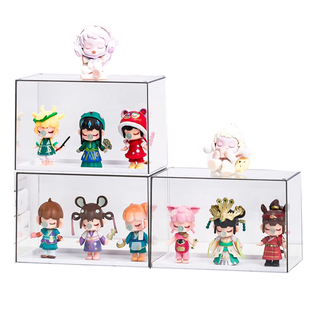 盲盒展示架收纳毛绒娃娃小摆件手办立牌积木透明亚克力单个展示柜