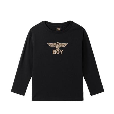 BOY童装 春秋季儿童潮牌长袖T恤简约鹰标时尚百搭圆领上衣男女童