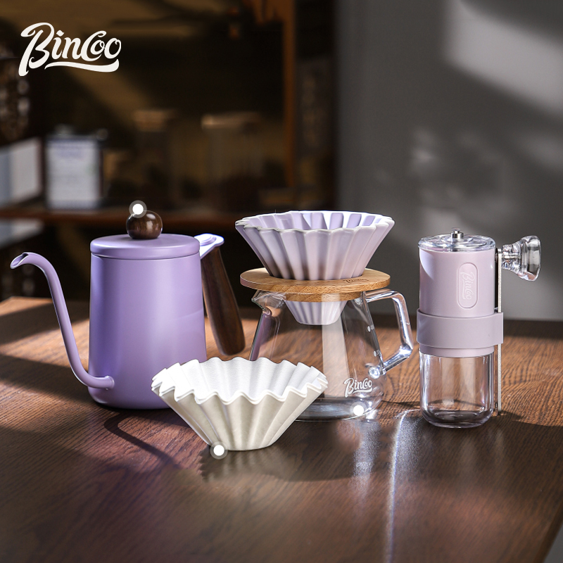 Bincoo手冲咖啡壶套装手摇家用小型便携研磨器具全套手磨咖啡机