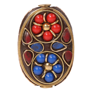 尼泊尔珠子背云珐琅配饰黄铜镶嵌隔珠藏式配珠手工diy饰品小配件