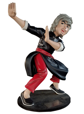 校园文化景观小品人物树脂彩绘仿真武功夫小子玻璃钢雕塑户外摆件