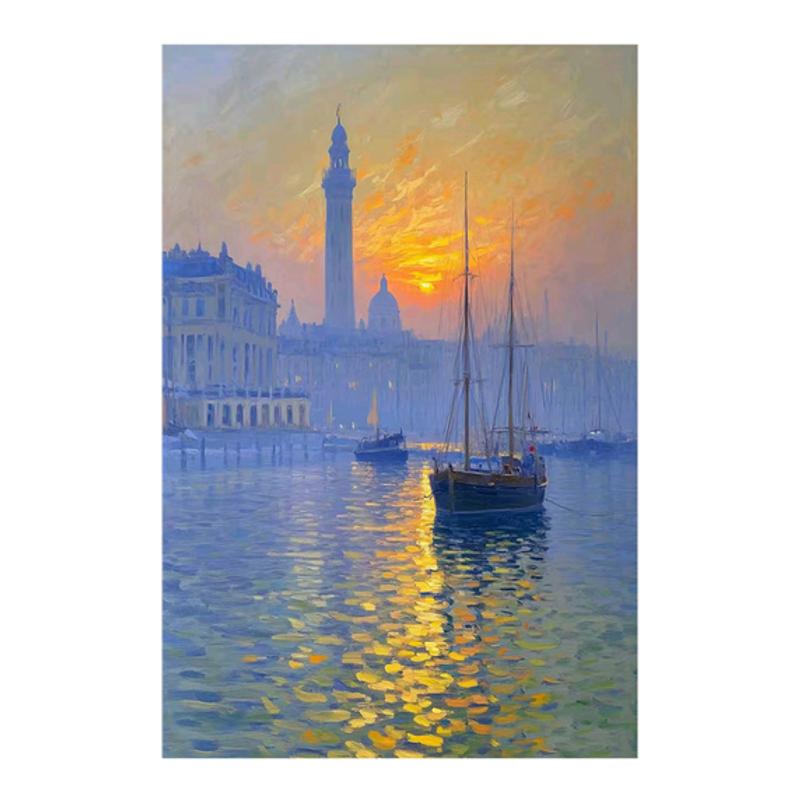 白鹿艺术手绘油画风景装饰画