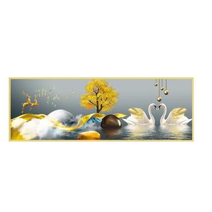 高清山水风景画客厅沙发装饰画3D立体自粘墙贴画自贴仿真边框装饰