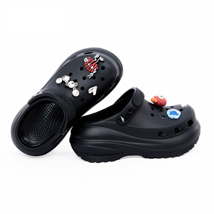 AVIA爱威亚洞洞鞋超临界发泡一体成型2025夏季百搭增高休闲凉拖鞋