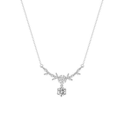 999纯银满钻紫藤花项链小众高级