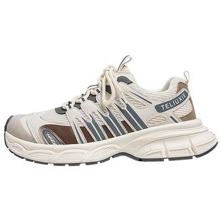 男鞋春季透气厚底网面初中生青少年运动休闲增高大头宽脚老爹网鞋