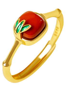 宫里上新天然正品南红玛瑙戒指