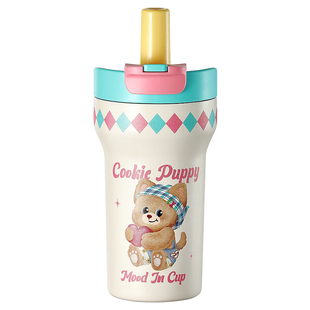 物生物保温杯陶瓷内胆保冷水杯女高颜值2025新款茶水分离吸管杯子