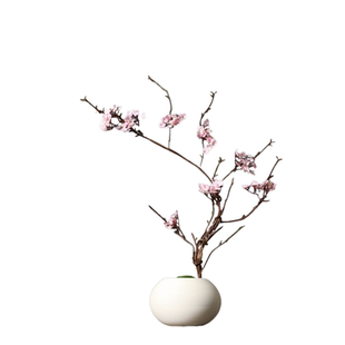 仿真藤枝碎花枝樱花桃花枝禅意家居书房茶几装饰摆设陶瓷花瓶套装