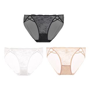 布迪设计内裤女士性感蕾丝薄款中腰三角裤新款底档包臀亲肤透气