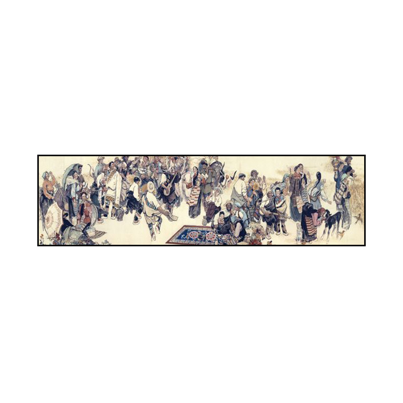 西藏文化人物油画藏式餐厅装饰画