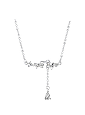 巷南999纯银蝴蝶结项链锁骨链