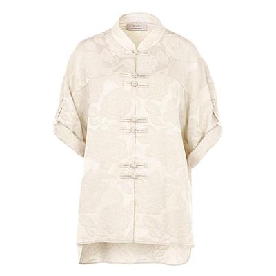 花木深宽松通勤百搭对襟中式衬衫