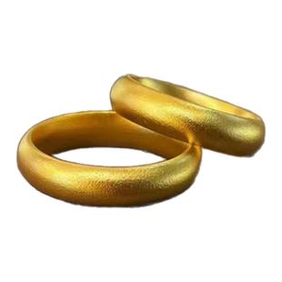 古法宽版泥鳅背越南沙金金色戒指男女同款多尺码可选男女对戒