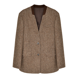 因由 高级感西服外套女老钱極简精纺休闲廓形西装+阔腿裤两件套