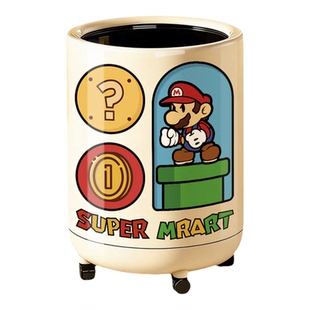 马里奥垃圾桶家用客厅厨房专用免弯腰带万向轮收纳桶厕所纸篓大号