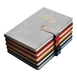 羊巴皮笔记本子记事本a5软皮商务办公会议记录本皮面本b5加厚工作笔记本复古皮面简约文艺随身日记本定制LOGO