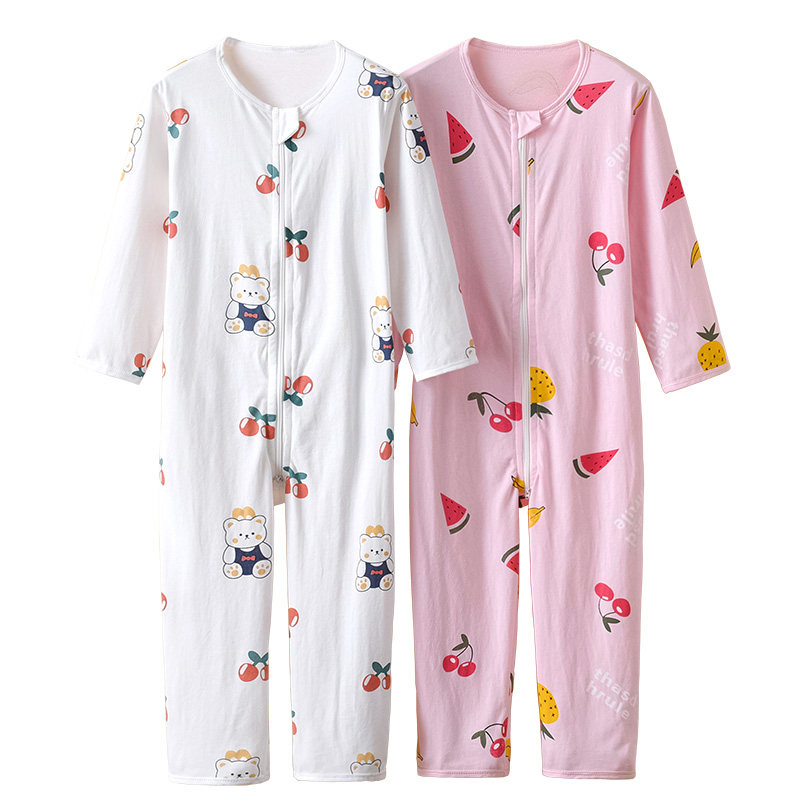 薄款儿童连体睡衣长袖空调服中大