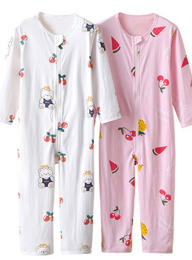 薄款儿童连体睡衣长袖空调服中大