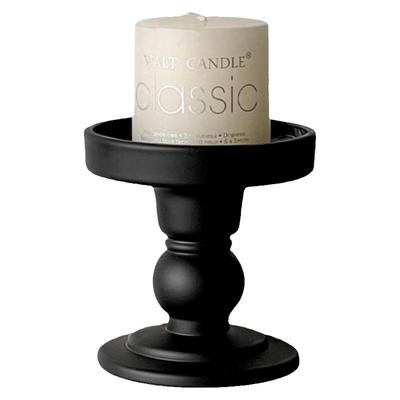 复古黑色罗马柱烛台摆件