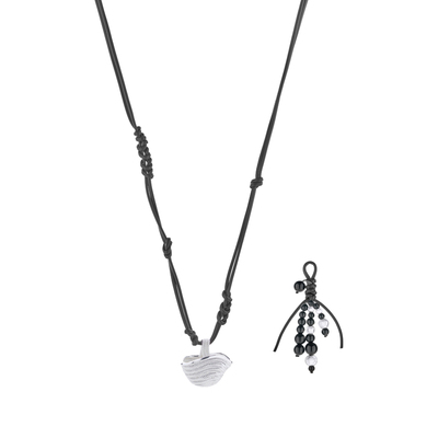 SOFT ROOM编织篮天然石长项链包挂吊坠可拆卸配饰小众设计毛衣链