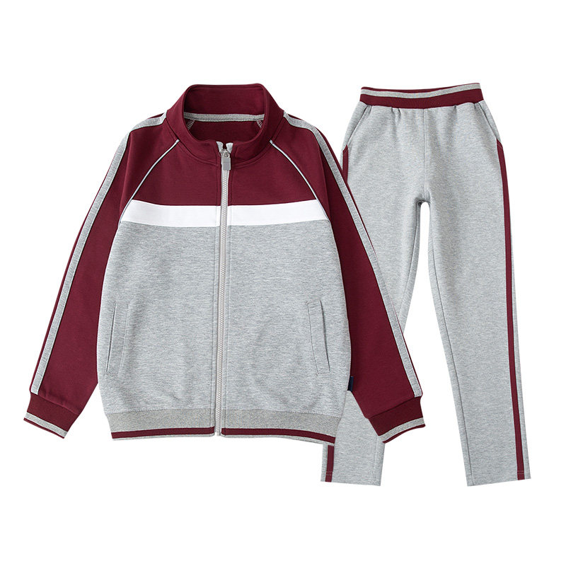 伊顿校服中小学生学校春秋纯棉舒适运动服藏青浅灰棒球服校服套装