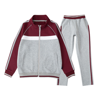 伊顿校服中小学生学校春秋纯棉舒适运动服藏青浅灰棒球服校服套装