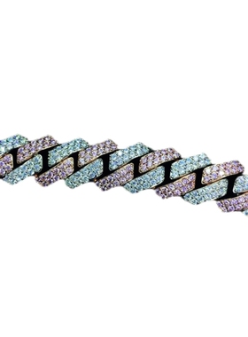 Mr.Bling男女款白粉拼色菱形项链