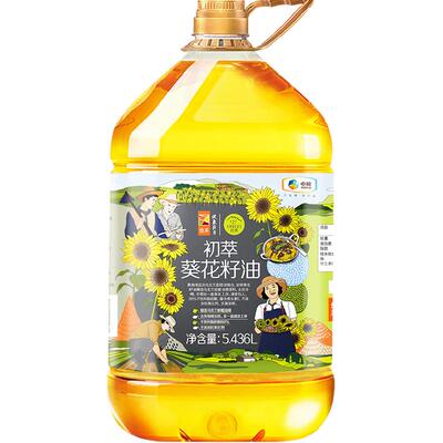 中粮初萃物理压榨葵花籽油5.436L