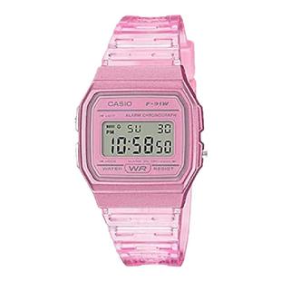 卡西欧CASIO手表F-91W果冻透明表带复古小方块学生经典电子表防水