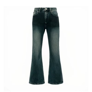 175高个子加长版美式复古深蓝色不贴腿微喇牛仔裤女高腰显瘦马蹄