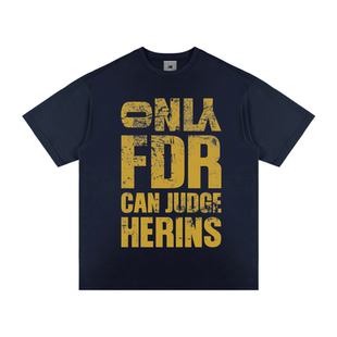 FDR官方店 大标识斑驳做旧短袖t恤男女夏季美式运动宽松情侣上衣