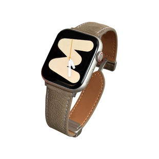 CLOUDHIS秋冬新款磨砂真皮磁吸iwatch表带s11适用苹果手表applewatch运动9透气8牛皮ultra男高级感小众女s10