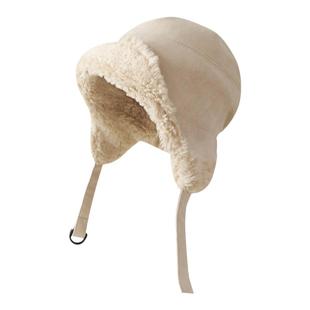 冬季羊羔绒护耳飞行帽女韩版复古豹纹骑车防寒帽子防寒保暖雷锋帽