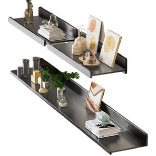 卫生间墙上置物架镜前浴室淋浴房收纳架太空铝枪灰一字隔板免打孔