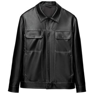 HLA/海澜之家POWER YOUNG系列翻领夹克25秋新仿皮商务时尚外套男