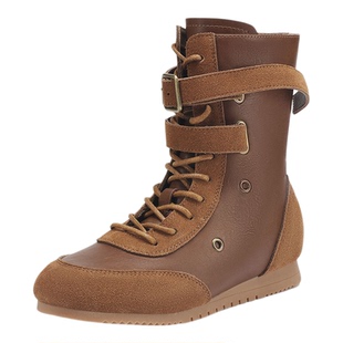 星期六废土风真皮西部骑士靴女靴子2025新款厚底马丁靴拳击靴短靴