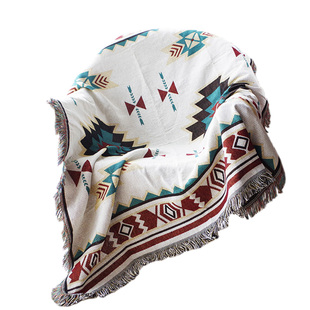 简约现代苏克雷纯棉线针织全盖毯沙发巾防尘罩双人单人沙发毯子垫