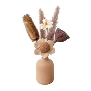 复古原木风干花花束小摆件禅意侘寂风天然莲蓬家居装饰品客厅摆设