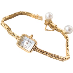 日本agete小巧细带手表女ins风精致中古方形表小表盘高级感石英表