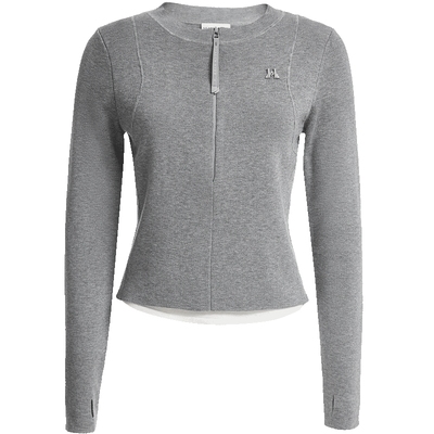 SEASON HIGH[商场爆款]25新款假两件V领针织毛衣打底女S25313002