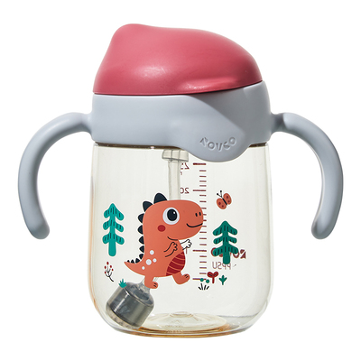 日康婴儿学饮杯吸管杯PPSU带手柄